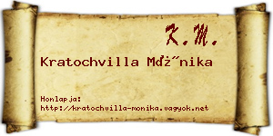 Kratochvilla Mónika névjegykártya